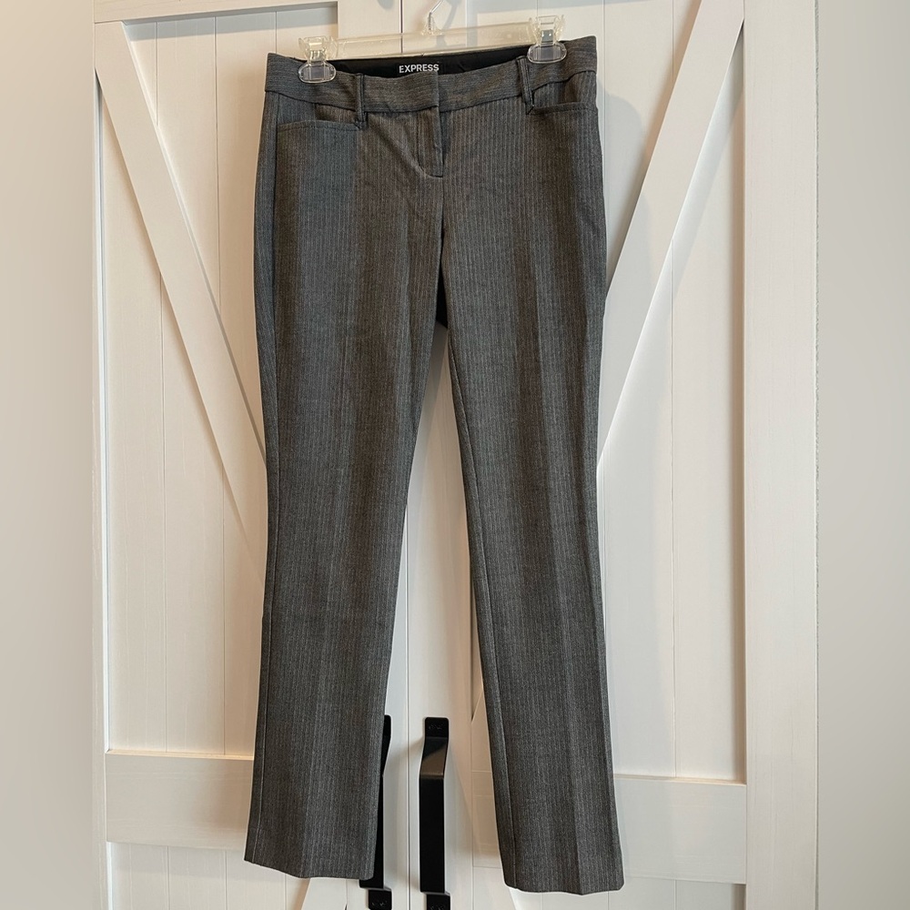 Express Columnist Pants Black Grey Chevron Size 00S
